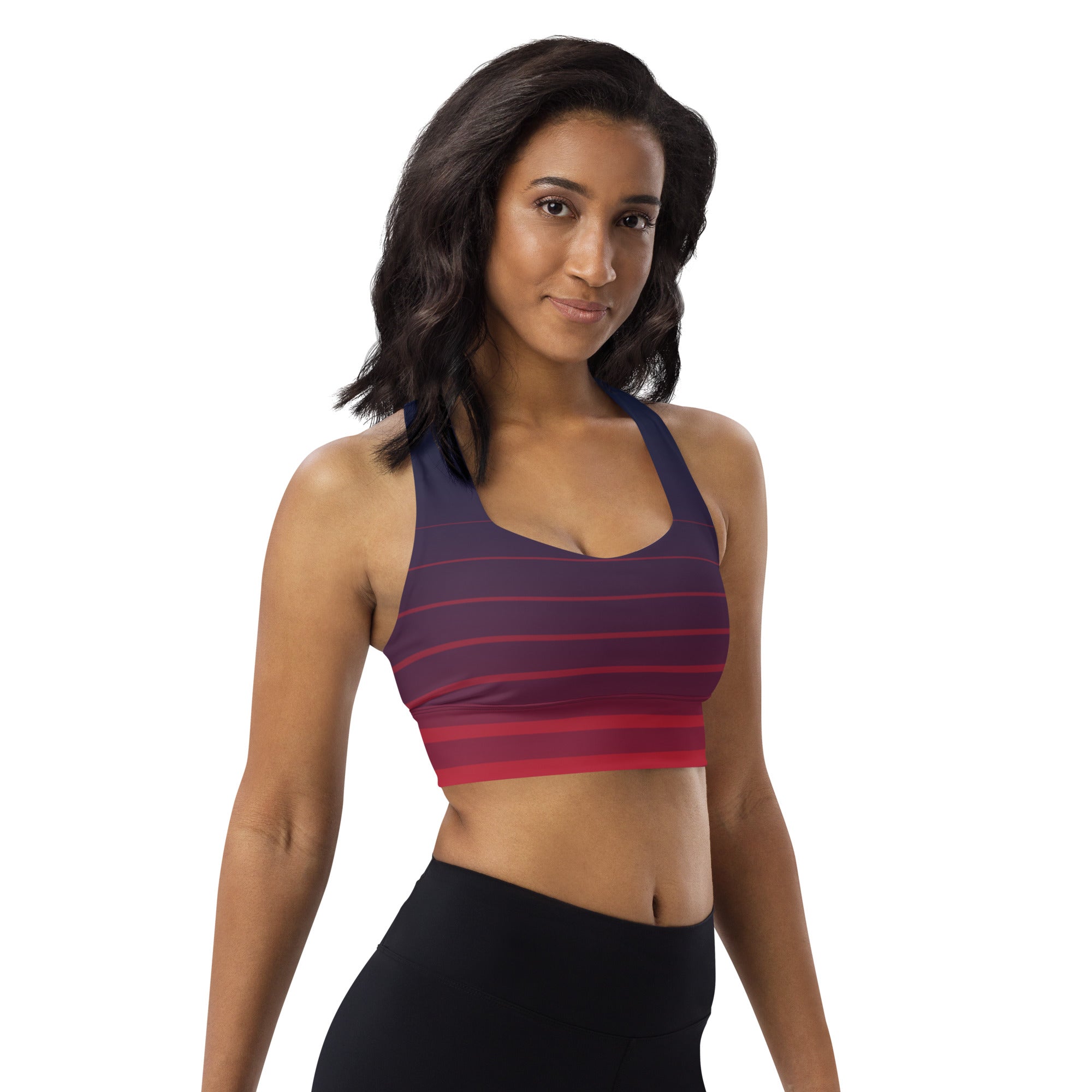 SHE REBEL - Stripes Longline Sports Bra